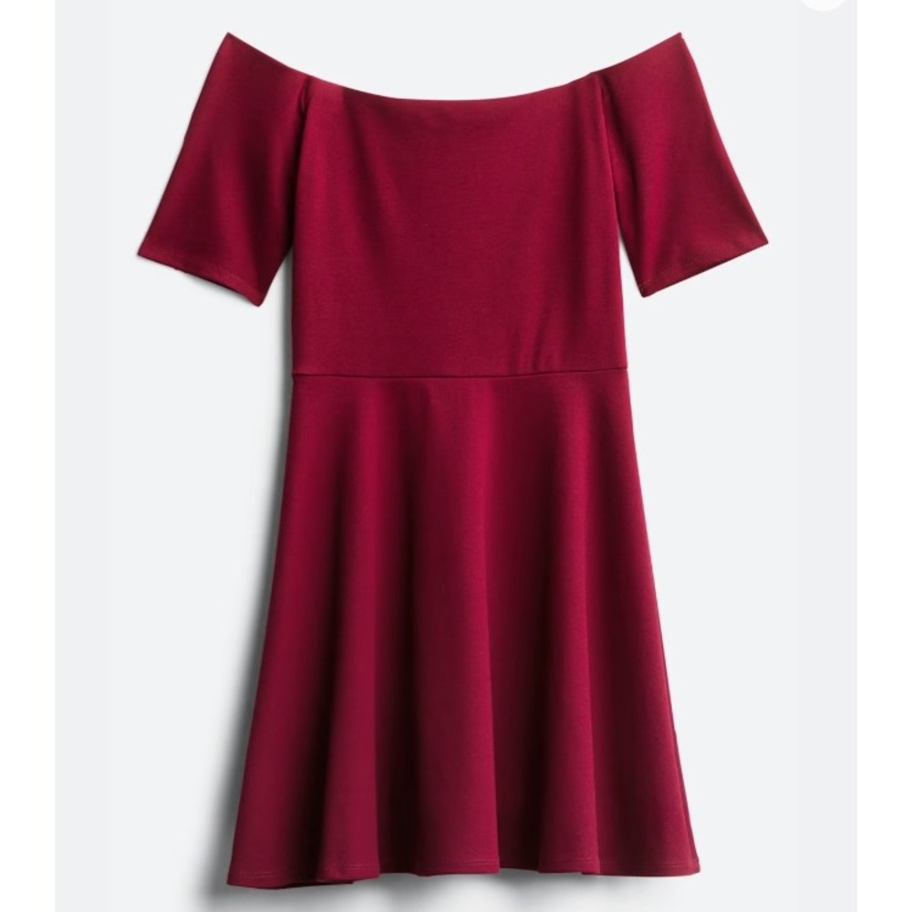 Nine Britton Ophelia Off The Shoulder‎ Knit Dress Ruby Red Burgundy Women's Sz M